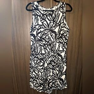 Jason Wu Black and White Linen Blend Romper, Medium